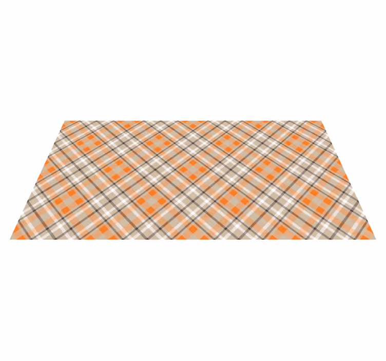 Plaid Pattern Orange striped vinyl rug - TenStickers