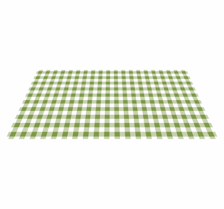 Green Checked Print striped vinyl rug - TenStickers