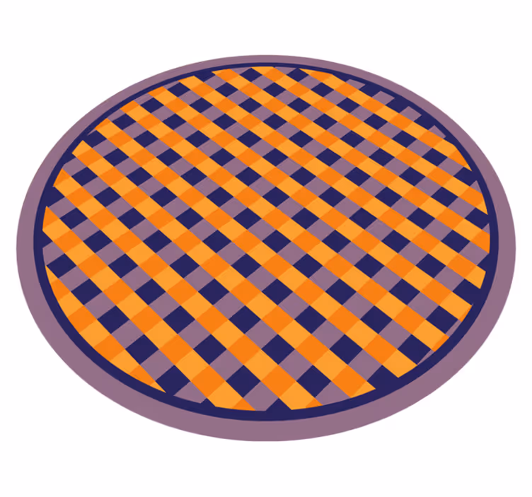 Bold Checker Pattern striped vinyl rug - TenStickers