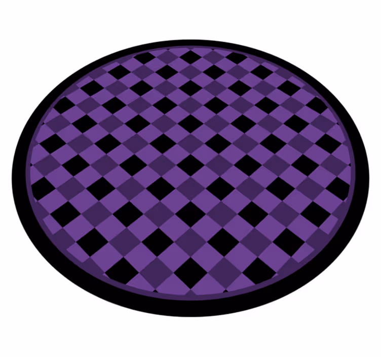 Chic Checkered Pattern modern vinyl rug - TenStickers