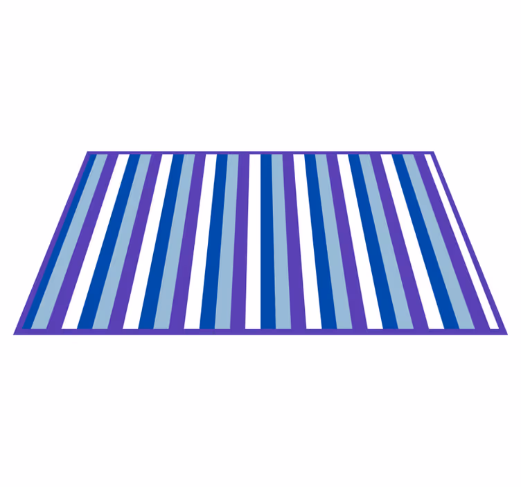 Bright blue pattern striped vinyl rug - TenStickers