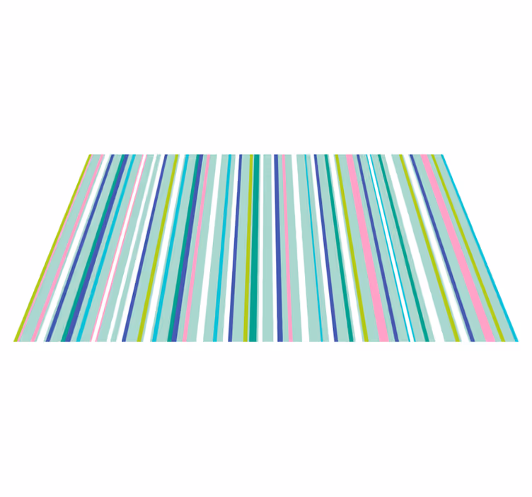 Multicolored elegant patterns striped vinyl rug - TenStickers