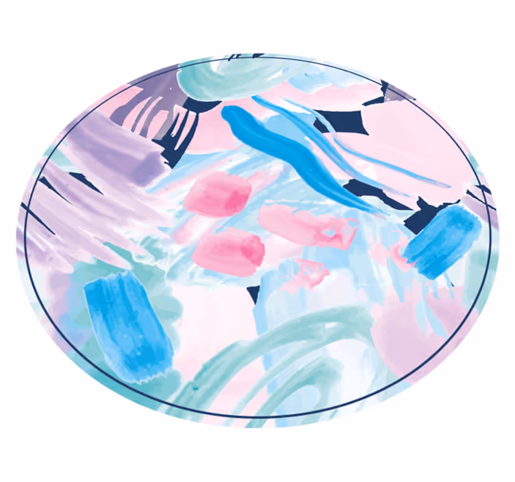Colorful abstract art minimal vinyl rug - TenStickers