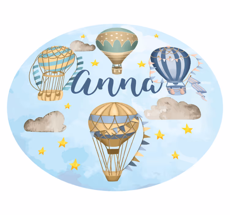 Air Balloon Fantasy custom vinyl rug - TenStickers