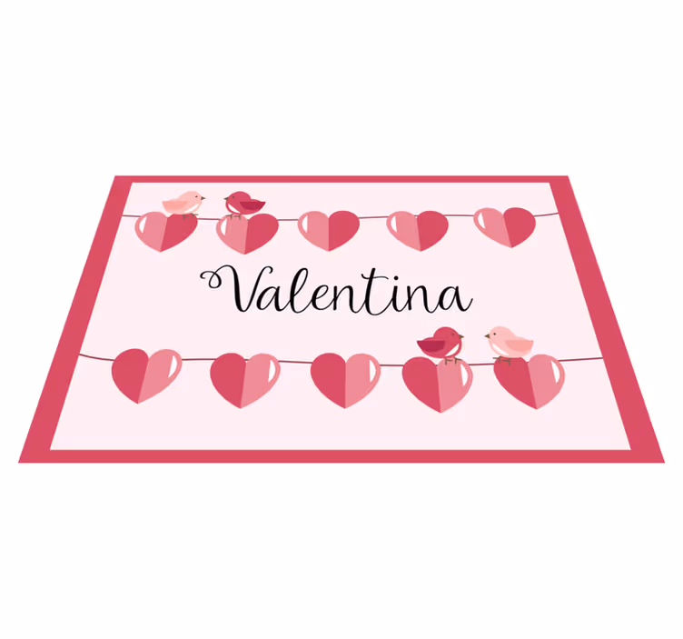 Heart Design custom vinyl rug - TenStickers