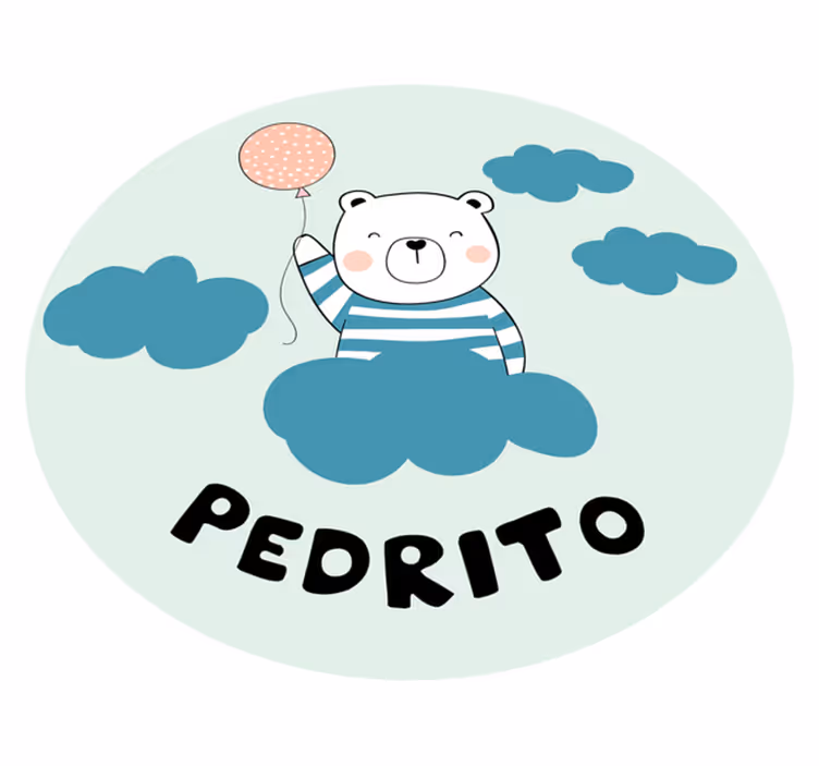 Cheerful Bear Balloon custom vinyl rug - TenStickers