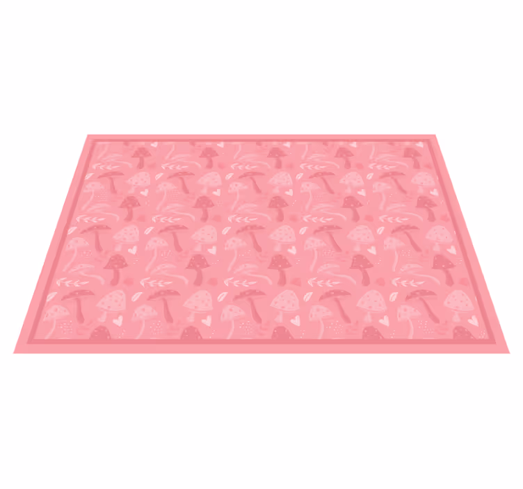 Nature vinyl rug charming mushroom design - TenStickers