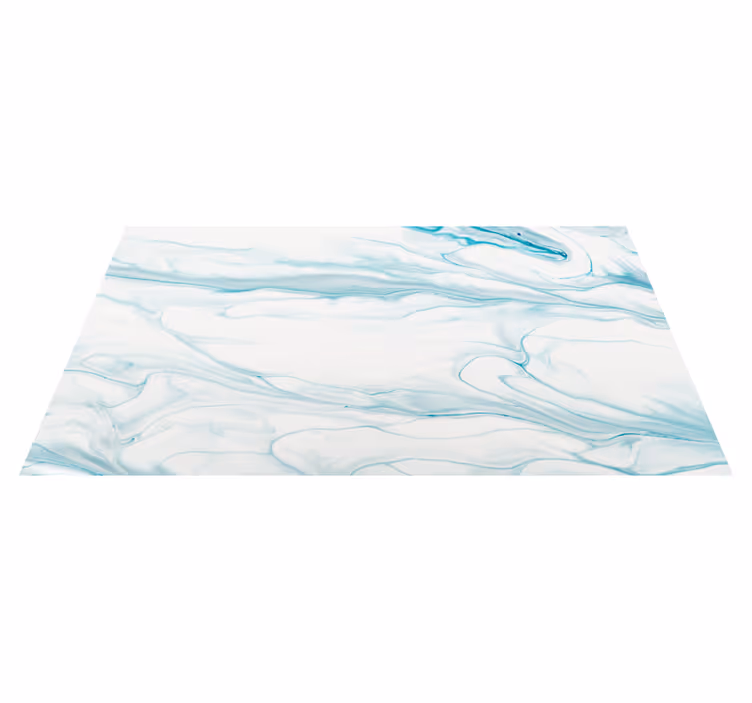 Soothing Aqua Swirls bathroom vinyl rug - TenStickers