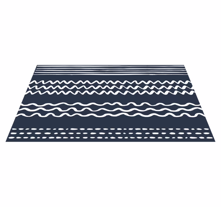 Curvy Line Arrangement striped vinyl rug - TenStickers