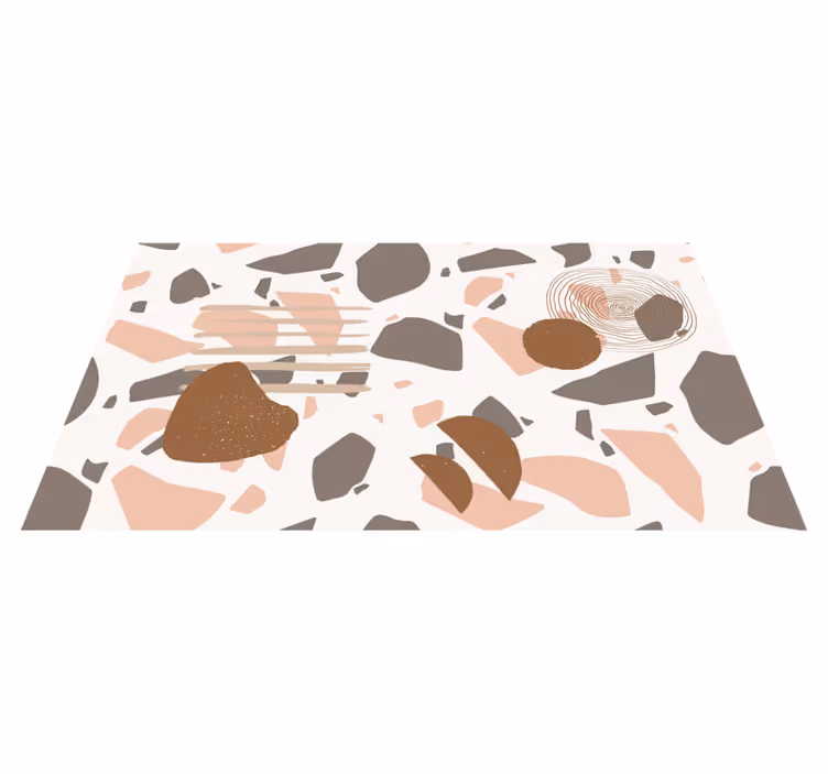 Abstract terrazzo shapes textured vinyl rug - TenStickers