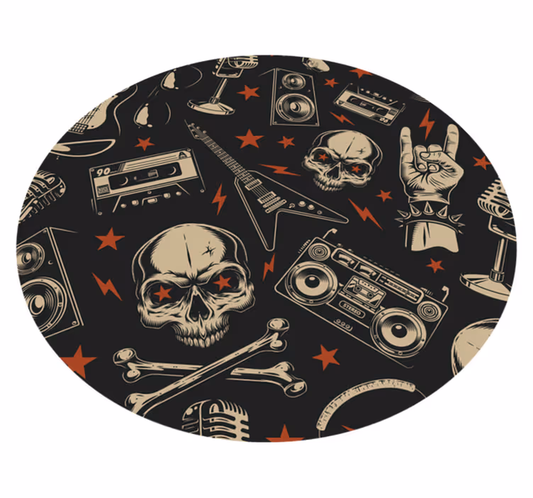 Rock Music Style teen vinyl rug - TenStickers