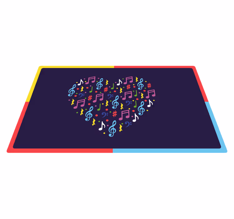 Kids vinyl rug colorful music heart design - TenStickers