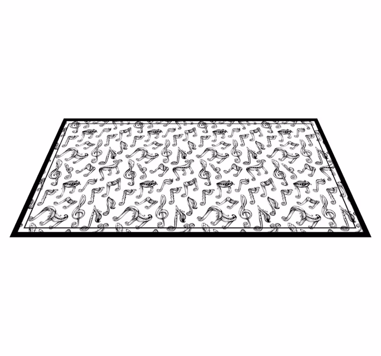 Music Note Design teen vinyl rug - TenStickers