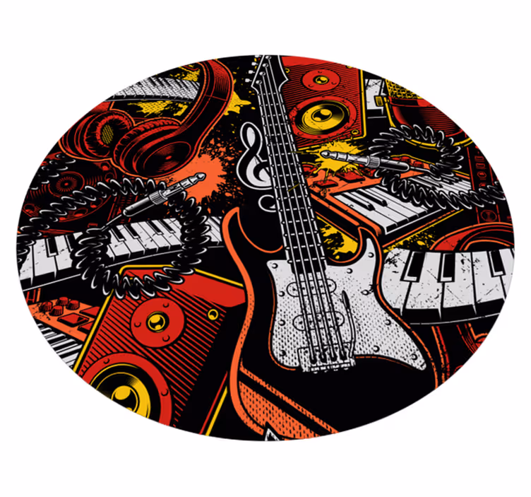 Kids vinyl rug musical instruments fun - TenStickers