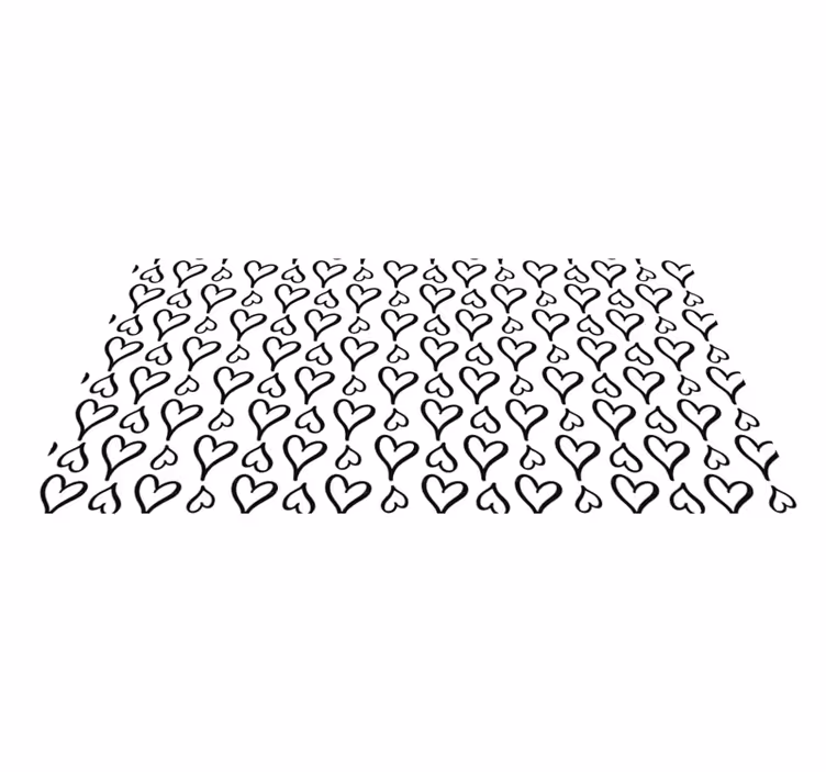 Textured vinyl rug with black heart design - TenStickers