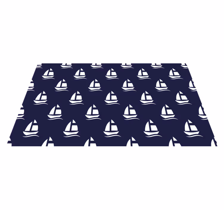 Sailboat Pattern kids vinyl rug - TenStickers