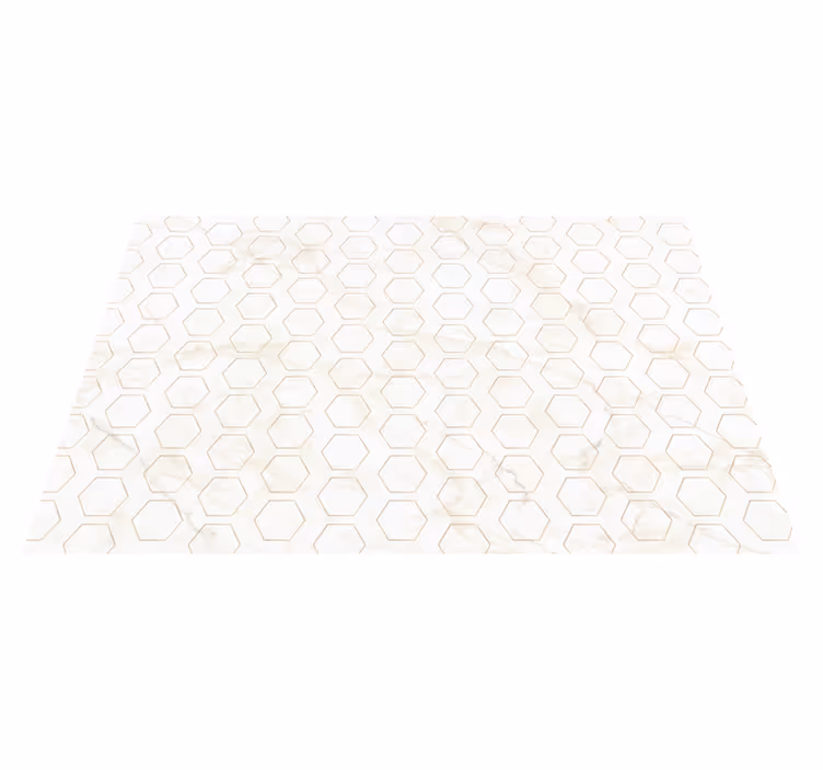 Hexagon Marble Pattern marble vinyl rug - TenStickers