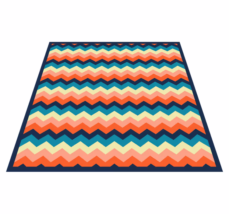 Striped vinyl rug with colorful chevron pattern - TenStickers