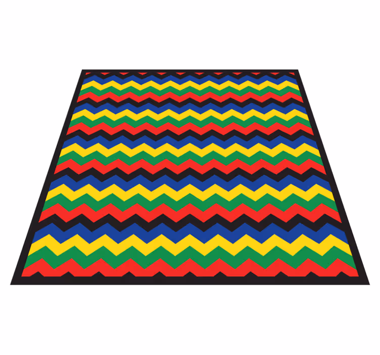 Lively Zigzag Element geometric vinyl rug - TenStickers