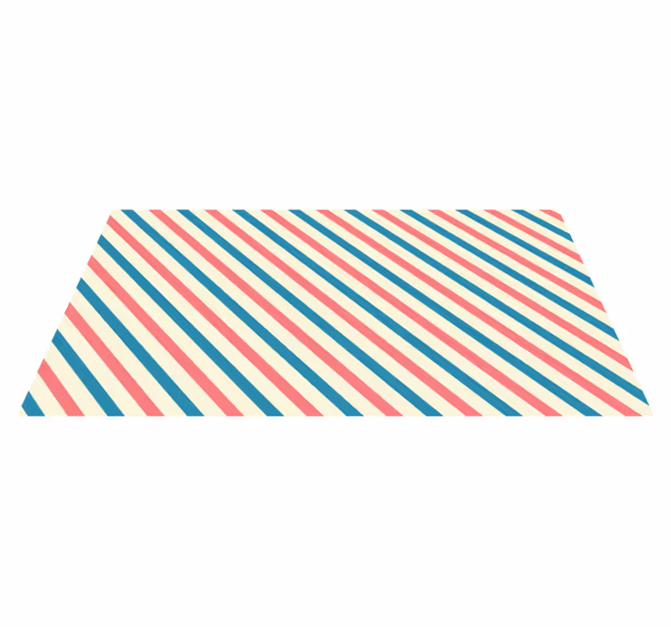 Striped vinyl rug with vibrant angled stripes - TenStickers