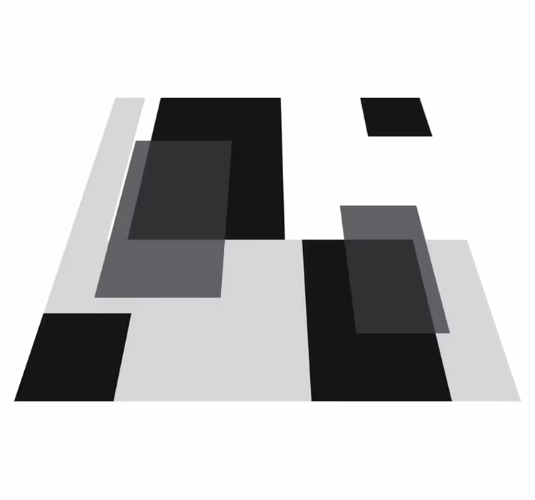 Modern vinyl rug with abstract square design - TenStickers