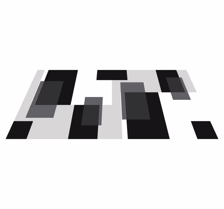 Modern vinyl rug in abstract block design - TenStickers
