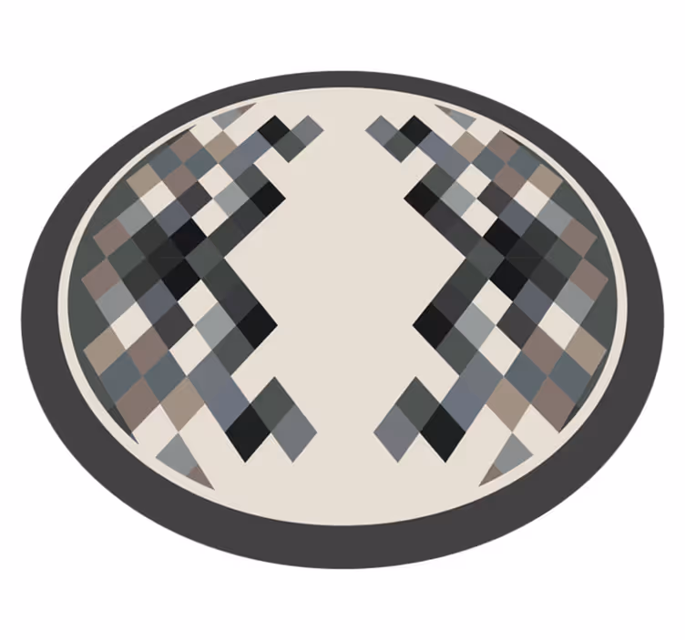 Modern vinyl rug with grey geometric patterns - TenStickers