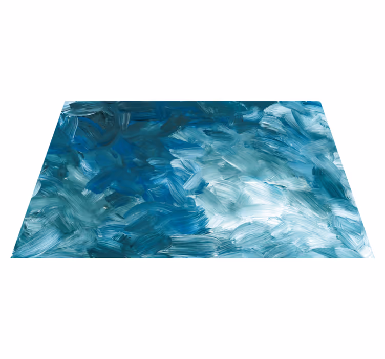 Textured vinyl rug with ocean brush strokes - TenStickers