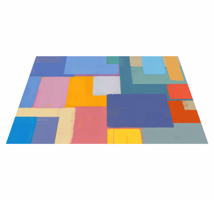 Vibrant Block Arrangement geometric vinyl rug - TenStickers