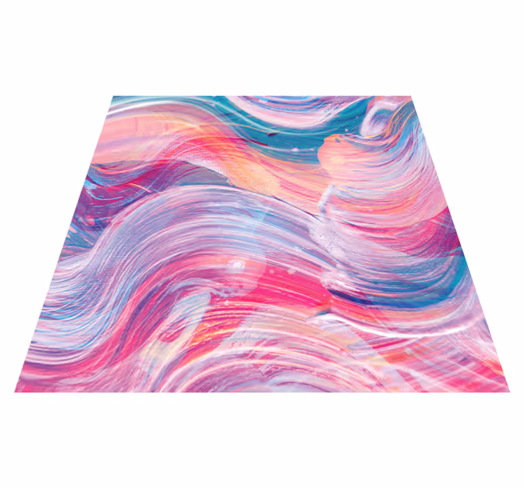 Textured vinyl rug with vibrant wave patterns - TenStickers