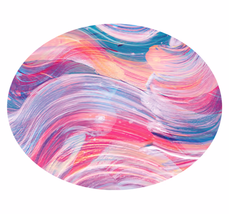 Textured vinyl rug colorful swirling waves - TenStickers