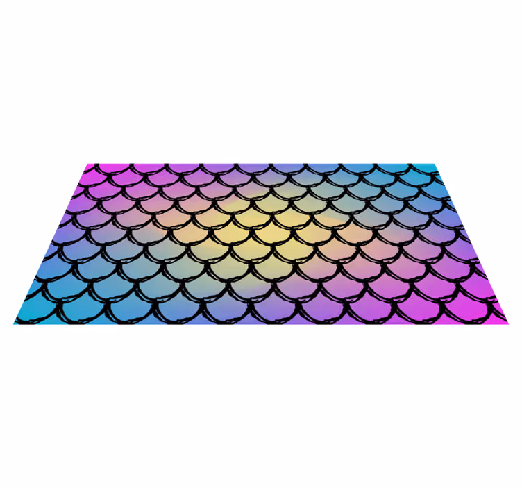 Rectangular vinyl rug with colorful scales design - TenStickers