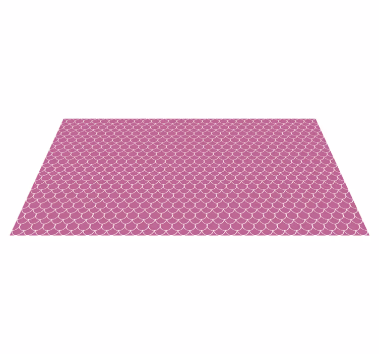 Animal print vinyl rug with pink scallop patterns - TenStickers