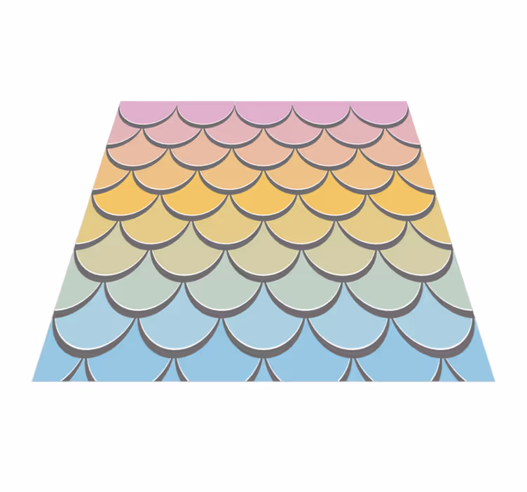 Pastel fish scales textured vinyl rug - TenStickers