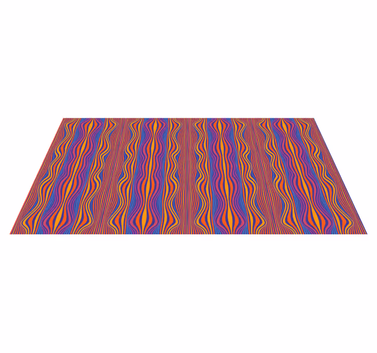 Geometric vinyl rug with lively curved stripes - TenStickers