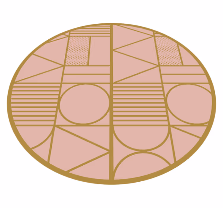 Pink motif geometric vinyl rug - TenStickers