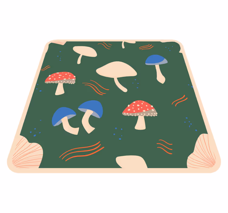 Vibrant Mushroom Artwork nature vinyl rug - TenStickers