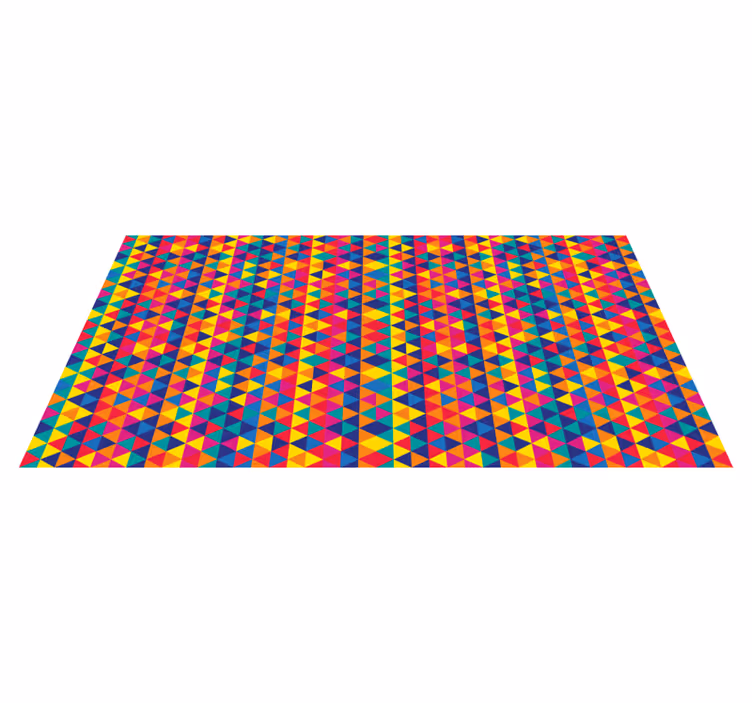 Colorful Triangles Pattern geometric vinyl rug - TenStickers