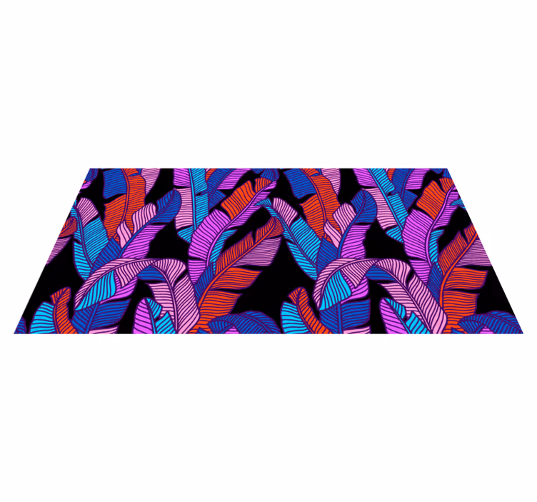 Nature vinyl rug with vibrant tropical leaves - TenStickers