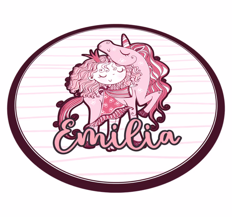 Cute Unicorn Duo custom vinyl rug - TenStickers