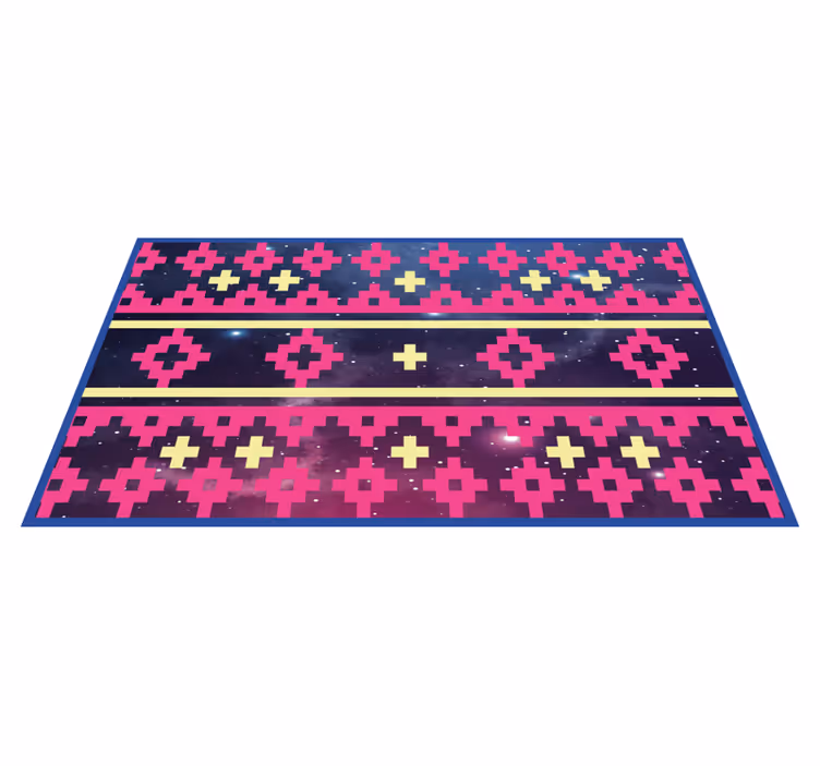 Geometric Cosmos Pattern world map vinyl rug - TenStickers