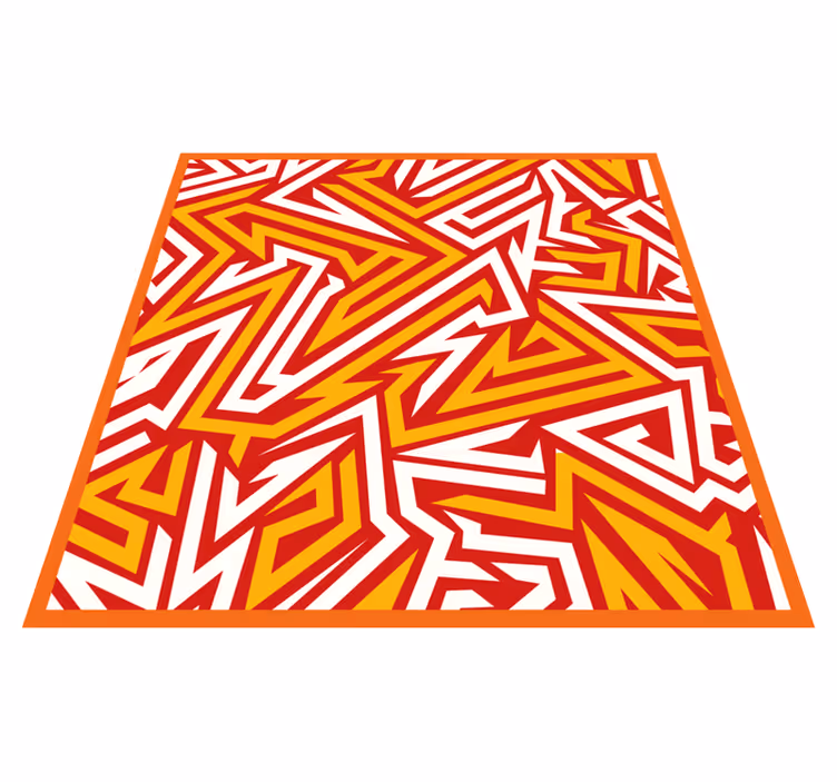 Dynamic zigzag pattern teen vinyl rug - TenStickers