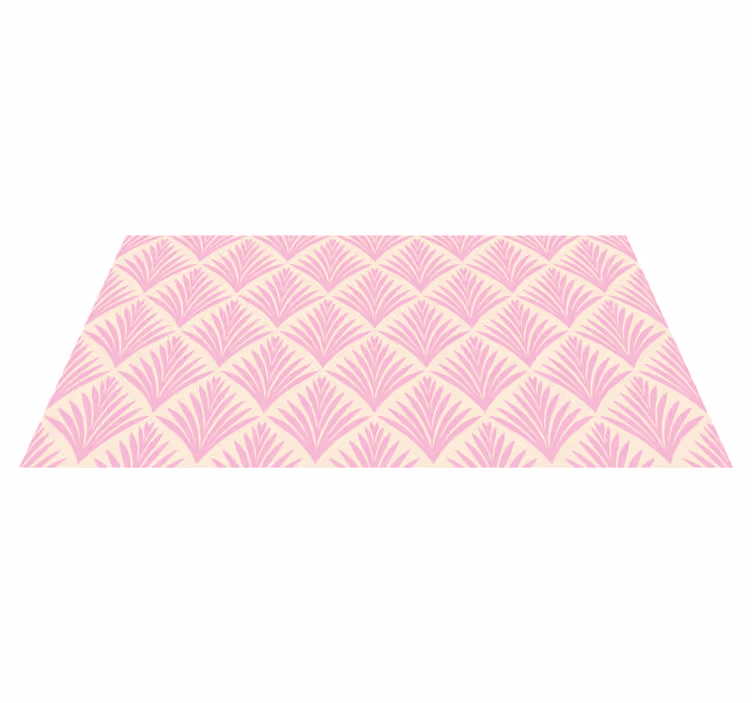 Stylish pink pattern floral vinyl rug - TenStickers
