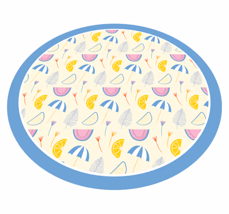 Colorful Summer Elements floral vinyl rug - TenStickers