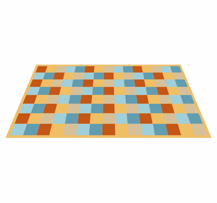 Checkerboard Style geometric vinyl rug - TenStickers