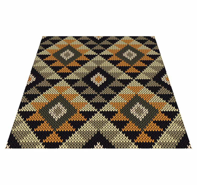 Diamond Patterned Textiles ethnic vinyl rug - TenStickers