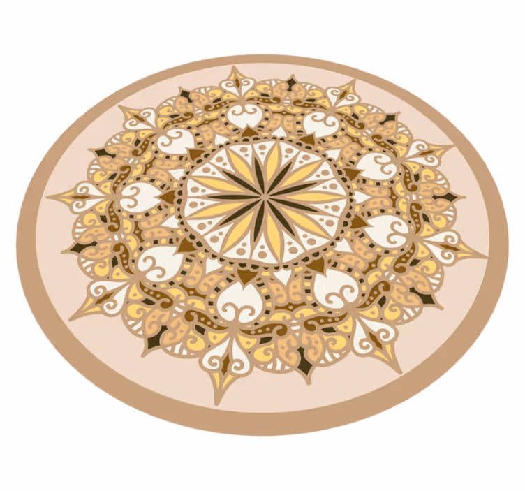 Elegant golden mandala vinyl rug - TenStickers