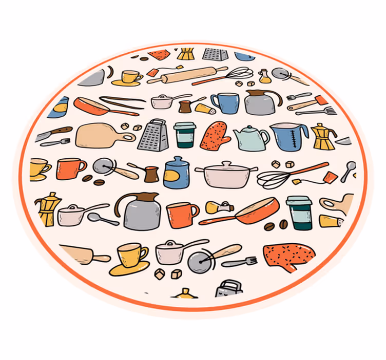 Kitchen vinyl rug kitchen tool set - TenStickers