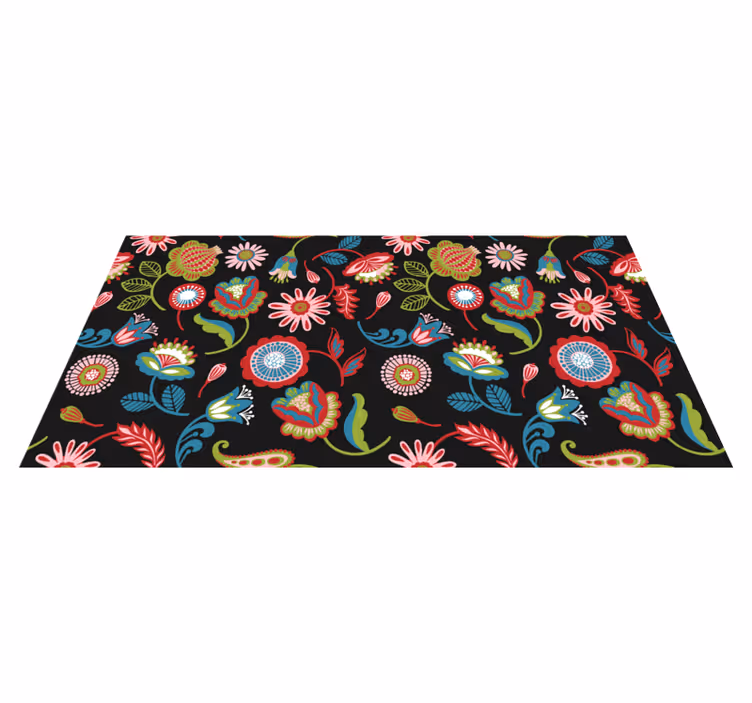 Lively Botanical Motivation floral vinyl rug - TenStickers