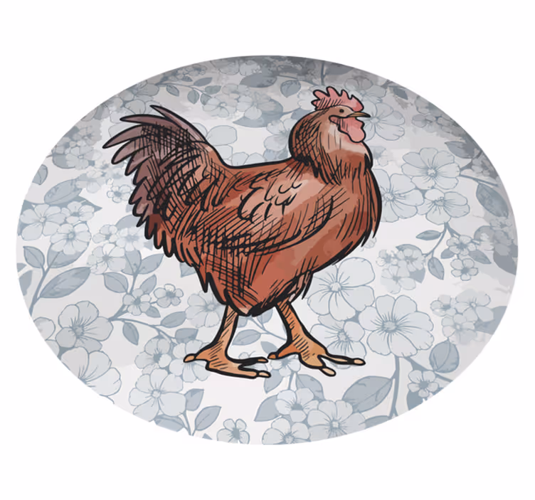 Charming rooster animal vinyl rug - TenStickers
